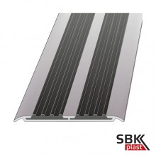 АН-72 алюминиевый порог противоскользящий с черной резиновой  вставкой